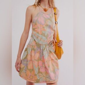 Free People | Deserted Island Summer Mini Dress in Rainforest Combo | NWT
